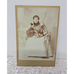 CDV 1800's Woman in Elaborate Victorian Dress Meeteen's Studio London Wis.